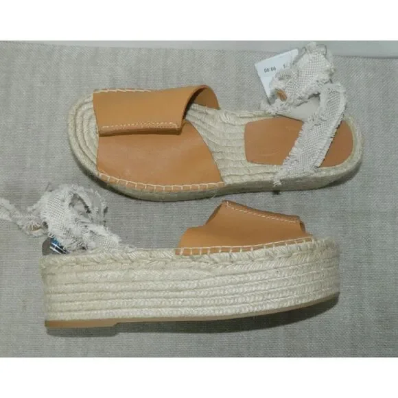 ZARA LEATHER FLATFORM SANDALS SIZE  8 US BROWN‎ - Picture 3 of 9